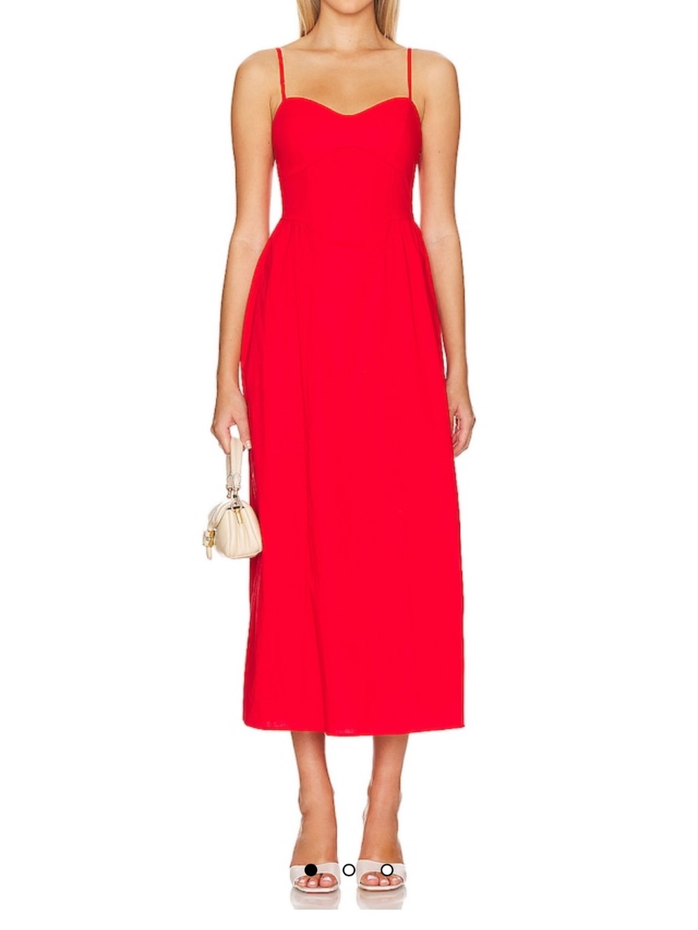 Show Me Your Mumu Allegra Midi Dress in Cherry Poplin